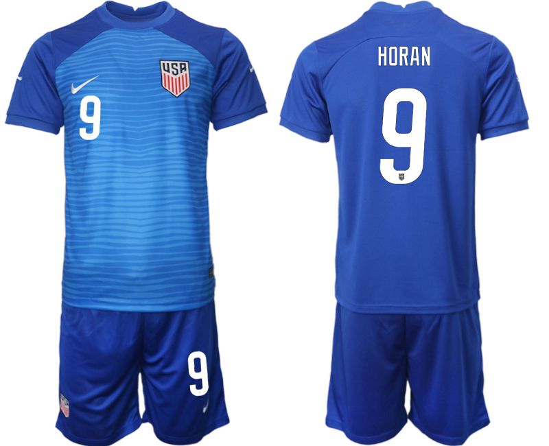 Men 2022 World Cup National Team United States away blue #9 Soccer Jersey